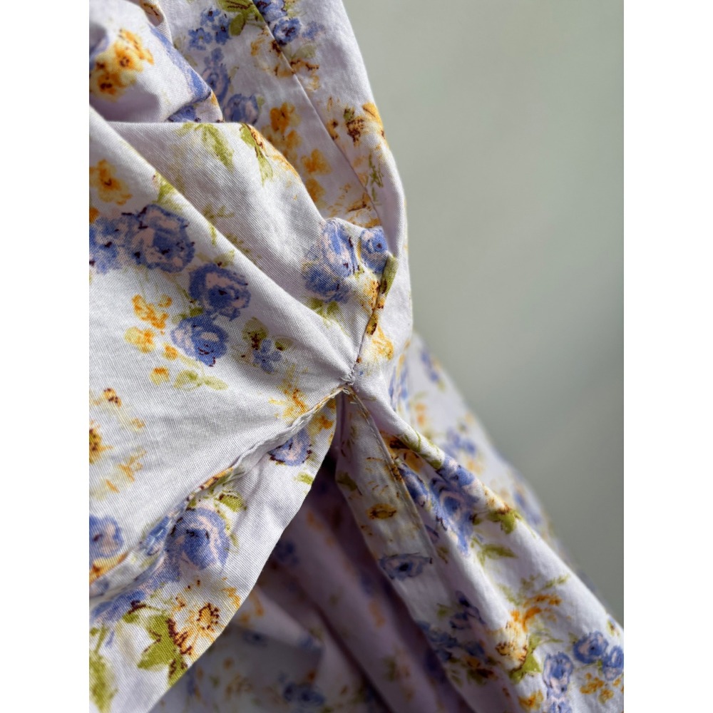 Haute Monde Lavender Floral Midi Dress Women Size L - Picture 6 of 8